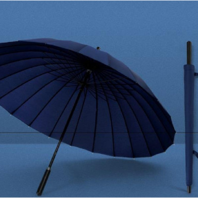 Ô dù cán dài 24 nan cỡ lớn siêu chắc chắn chống lật vải chống uv màu xanh đen