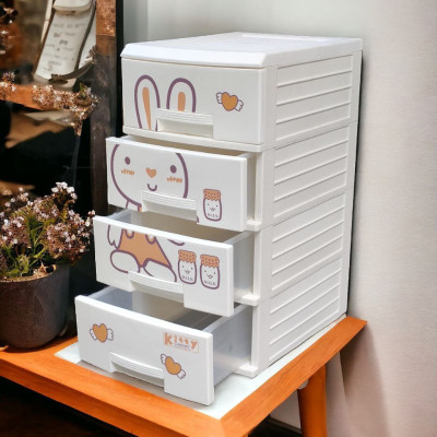 TỦ NHỰA 4 TẦNG KIT TY ĐỰNG ĐỒ ĐA NĂNG MÀU TRẮNG