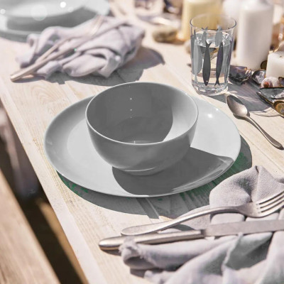 Bộ bát đĩa (tô, chén, dĩa) thủy tinh Luminarc Diwali Granit 12CT DW 12C, dùng lò vi sóng, máy rửa bát | Hàng chính hãng