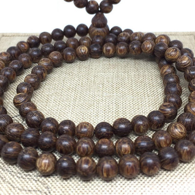 Chuỗi vòng tay trầm hương sánh chìm 108 hạt 6 ly hàng cao cấp