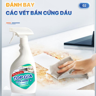 Combo 3 chai xịt tẩy đa năng TOPGIA 500ml làm sạch vết bẩn, khử mùi, kháng khuẩn hiệu quả.