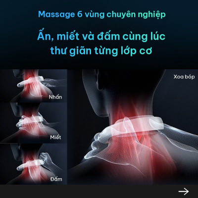 Máy Massage Cổ SKG K5-2 giúp giảm đau do thoái hóa, thoát vị đĩa đệm cổ, đau mỏi do sai tư thế với xung điện, chườm nóng