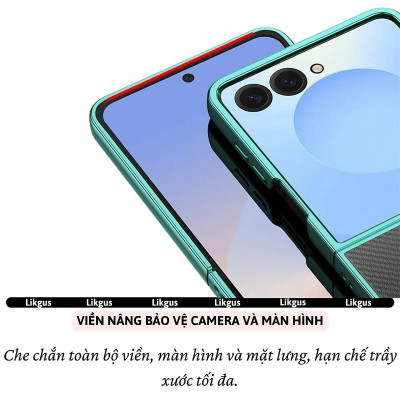 Ốp Lưng Mạ Viền Cao Cấp Cho Samsung Galaxy Z Flip 7 hiệu Likgus Platinum – Chống Sốc, Chống Trầy, Trong Suốt Sang Trọng, Siêu Mỏng Nhẹ - Hàng nhập khẩu