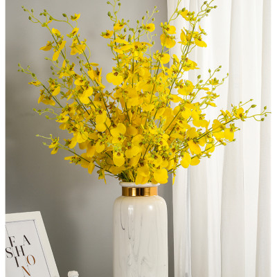 Hoa lụa, combo 5 - 10 cành hoa hoàng phi yến dài 1m trang trí nhà cửa phong cách hiện đại AZ-105