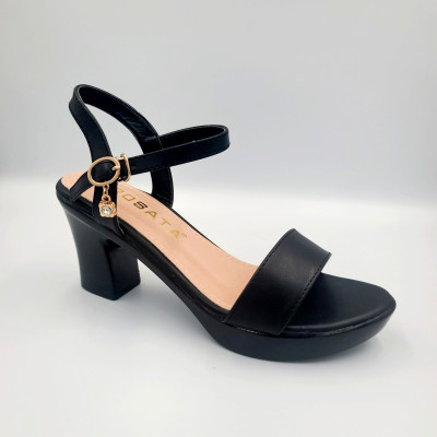 Giày cao gót nữ đẹp đế vuông 5 phân hàng hiệu rosata màu đen thời trang cao cấp ro576