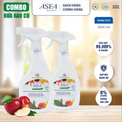 [Combo 2 chai] Nước rửa rau củ quả ASFA khử mùi khử khuẩn 500ml