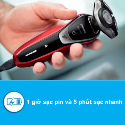 Máy cạo râu khô và ướt cao cấp Philips S5390/12 có đầu tỉa tóc mai và ria mép - Hàng nhập khẩu