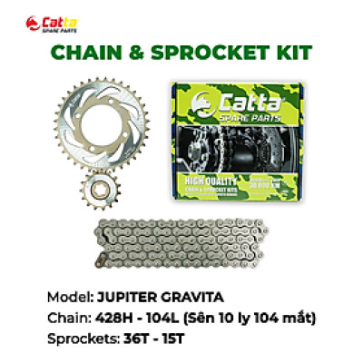 Nhông Sên Dĩa Jupiter Fi, GP, MX, RC, V, Gravita - NSD Jupiter Tất Cả Đời Xe - Nhông Xích CATTA