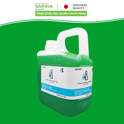 Xà Phòng Rửa Tay Sát Khuẩn Saraya Foaming Hand Soap (Green Apple), Hương Táo - Can 5Kg
