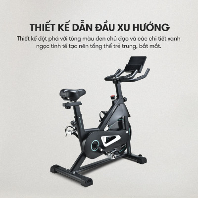 Xe đạp tập KINGSPORT Active E-01 thiết kế năng động, bánh đà 6kg, kháng lực từ tính êm ái, tích hợp đồng hồ đo lường chỉ số, cân nặng phù hợp từ 80-85kg