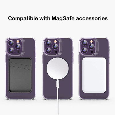 Ốp lưng từ tính Maqsafe cho iPhone 14 Pro Max hiệu X-Level Magic Magnets Series trong suốt, siêu mỏng 1.5mm, chống sốc, hỗ trợ sạc Maqsafe,  độ trong tuyệt đối, chống trầy xước, chống ố vàng, tản nhiệt tốt - Hàng nhập khẩu