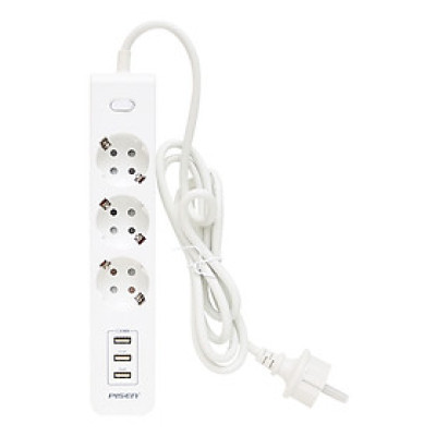 Ổ Cắm Điện Pisen 303-EP (3 x AC, 3 x USB)