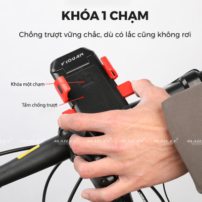 Đèn Còi Xe Đạp Giá Đỡ Điện Thoại 4 in 1 YQ-320 3000 mAh có dây điều khiển riêng còi và đèn, sạc TYPE-C độ sáng 500 lumens thời gian sáng 5-10h, phù hợp màn hình dưới 6.3 inch - Mai Lee