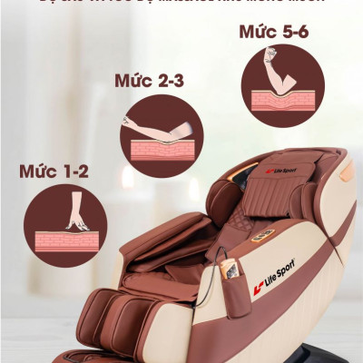 Ghế Massage Toàn Thân Lifesport LS-789, Trị Liệu Nhức Mỏi Với Đai Massage Hồng Ngoại, BH 6 Năm