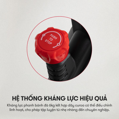 Xe đạp tập KINGSPORT Stronger E-09 bánh đà 6kg, kháng lực từ tính êm ái, tích hợp đồng hồ đo lường chỉ số, cân nặng phù hợp từ 80-85kg