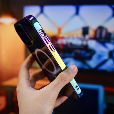 Ốp lưng từ tình viền TPU mạ crom cho iPhone 14 Pro Max / 15 Pro Max / iP 14 Pro / 15 Pro hiệu X-Level Streamer Rainbow - Thiết kệ mặt lưng PC chống ố, lực hút nam châm mạnh mẽ, thiết kế sang trọng - Hàng nhập khẩu