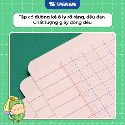 [TẶNG 01 CUỐN] Combo 5 Tập học sinh 80 trang 4 ô ly vuông 2.5mm 100gsm NB-123 Thiên Long - Mẫu ngẫu nhiên