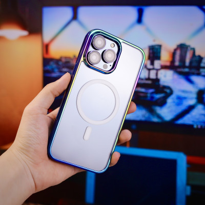 Ốp lưng từ tình viền TPU mạ crom cho iPhone 14 Pro Max / 15 Pro Max / iP 14 Pro / 15 Pro hiệu X-Level Streamer Rainbow - Thiết kệ mặt lưng PC chống ố, lực hút nam châm mạnh mẽ, thiết kế sang trọng - Hàng nhập khẩu