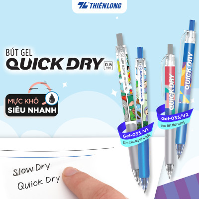 Bút gel Quick Dry Thiên Long - Mực khô siêu nhanh - Họa tiết thời trang