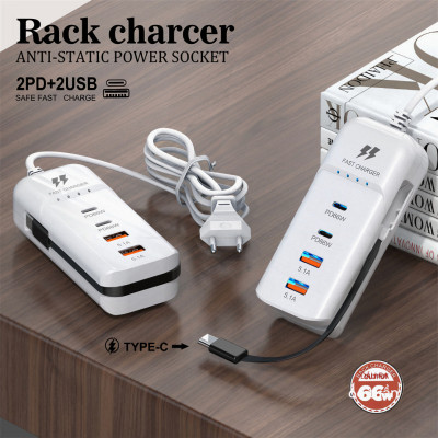 Ổ cắm sạc nhanh điện thoại Original 4 cổng đa năng 2PD+2USB Type-c kèm dây sạc 66w - Hàng chính hãng