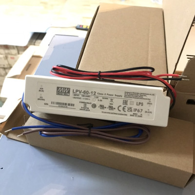 Nguồn LED Meanwell LPV-60-12 (12V 60W 5A), Hàng chính hãng