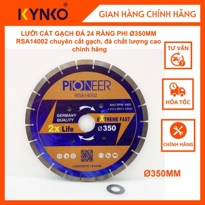 LƯỠI CẮT GẠCH ĐÁ 24 RĂNG PHI Ø 350MM RSA14002 chuyên cắt gạch, đá chất lượng cao chính hãng