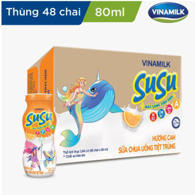 Sữa chua uống hương cam Vinamilk Susu - Thùng 48 chai 80ml