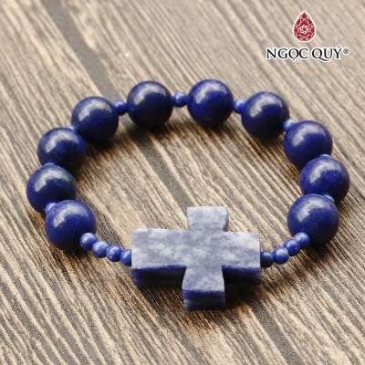 Vòng chuỗi mân côi đá lapis lazuli 10mm mệnh thủy, mộc - Ngọc Quý Gemstones