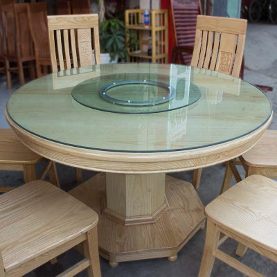 Bộ Bàn Ăn Tròn Xoay Mâm Gỗ Sồi Nga