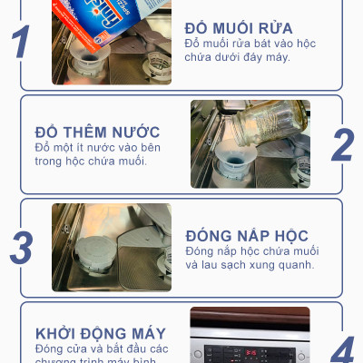 Muối rửa bát FINISH 2KG làm mềm nước chống đóng cặn máy- CHÂU ÂU