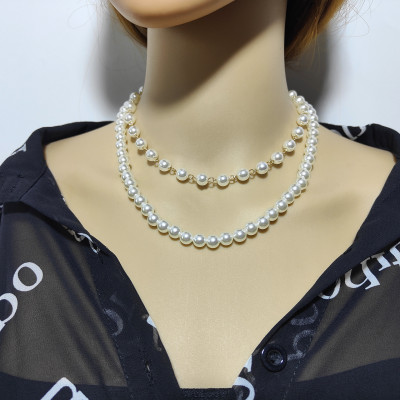 Dây chuyền vòng cổ mix ngọc trai 2 tầng sang trọng quyến rũ không hề bị dừ