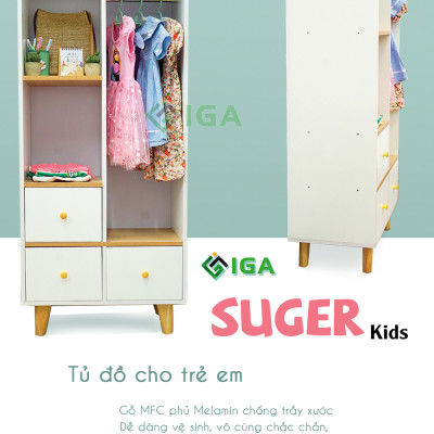 Tủ Đồ Cho Bé, Tủ Quần Áo Cho Bé IGA Đa Năng - GP134
