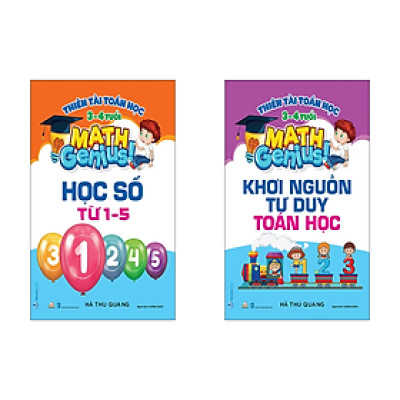 Combo Thiên Tài Toán Học Dành Cho Trẻ 3-4 Tuổi - 2 Cuốn - Hà Thu Quang - Vanlangbooks