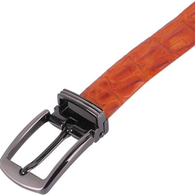 Thắt Lưng Nữ Da Cá Sấu Nguyên Con Bụng Huy Hoàng HT5216 - Vàng