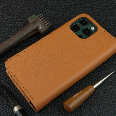 Bao da cho ·điện thoại 12 pro max, 13 pro max handmade dạng ví da bò thật