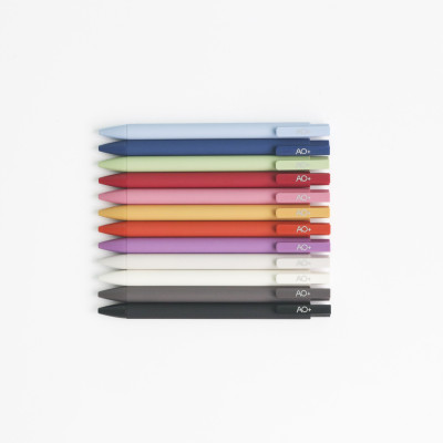 Bút Gel 0.5mm AO+ BG101, Bút Gel Mực Đen Nhanh Khô Thân Bút Nhiều Màu