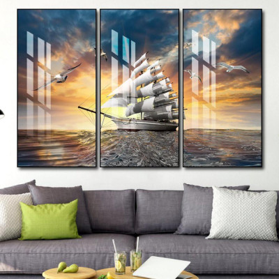 Tranh treo tường tráng gương thuận buồm xuôi gió decor trang trí phòng ngủ, phòng khách, cầu thang cao cấp khổ lớn 30x60