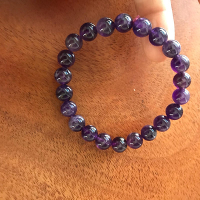 VÒNG ĐÁ THẠCH ANH TÍM TỰ NHIÊN 8LY ĐẸP NỮ MỆNH HOẢ THỔ 