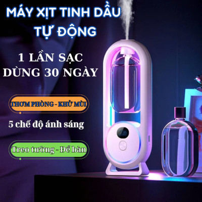 Bộ Máy Xịt Thơm Phòng Tự Động 5 Chế Độ (Gồm Máy & 01 Lõi Tinh Dầu) Máy Khuyếch Tán Tinh Dầu Decor Phòng Ngủ 