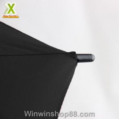 Ô dù che mưa cán cong có nút bấm tự động màu đen - Winz.vn