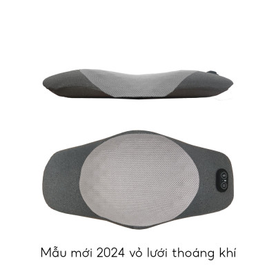 Đệm kê lưng chống thoát vị đĩa đệm EMA tích hợp massage rung & chườm nóng, gối kê lưng giảm đau lưng, tăng tuần hoàn máu