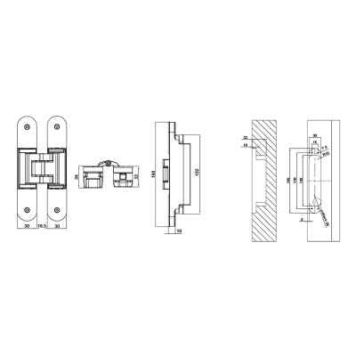 Bản lề âm Hafele FRH120 120kg - 927.03.090