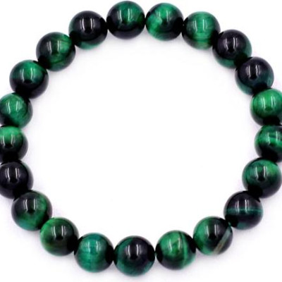 Chuỗi đeo tay Đá Mắt Hổ Xanh Lá Size 8 ly 21 hạt - hợp mệnh Hỏa, mệnh Mộc