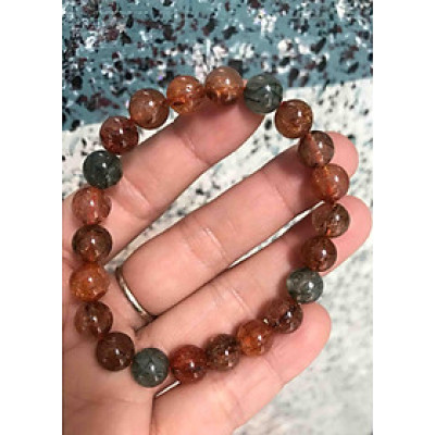 VÒNG THẠCH ANH TÓC TAM TÀI ĐỦ MÀU 8mm ĐÁ THIÊN NHIÊN ĐẸP NỮ TẤT CẢ CÁC MỆNH