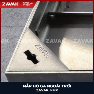 Nắp hố ga Zavak MHP-AA60 KT60x60cm, lát đá dày 2cm, chịu tải xe 3.2 tấn, inox 304
