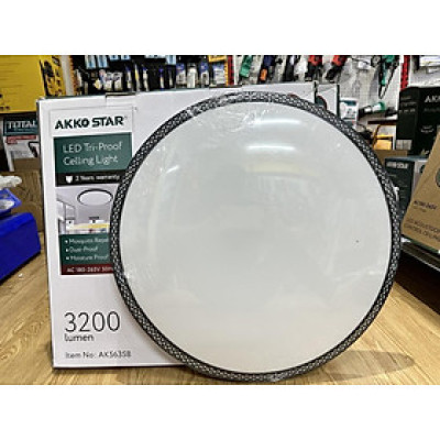 ĐÈN LED ỐP TRẦN LED VIỀN ĐEN 3 MÀU 45W 56358 AKKO STAR  - HÀNG CHÍNH HÃNG