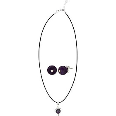 Bộ Bông Tai Và Mặt Dây Chuyền Thạch Anh Tím Ngọc Quý Gemstones BT4