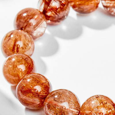 Vòng Tay Phong Thủy Nam Đá Thạch Anh Tóc Đỏ (11mm) Mệnh Hỏa, Thổ Ngọc Quý Gemstones