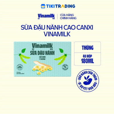 Thùng 48 hộp sữa đậu nành cao canxi Vinamilk 180ml