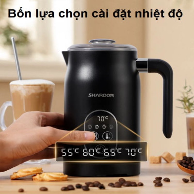 Máy đánh sữa tạo bọt cà phê, ca cao 4 trong 1 thương hiệu Anh Quốc Shardor MF0802 - Hàng nhập khẩu